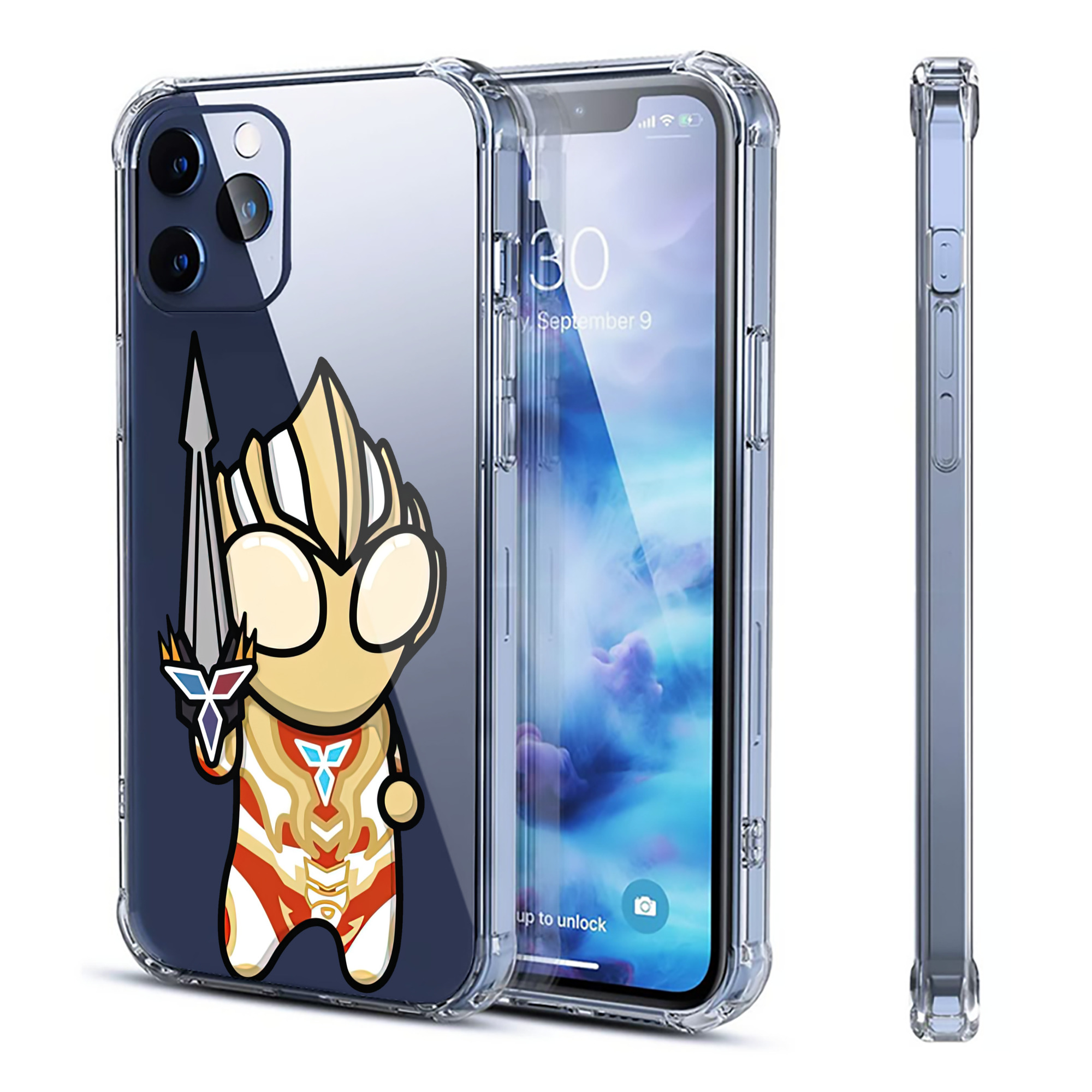 （画像用） ウルトラマン Ultraman 【iPhone 12シリーズ対応】透明スマホケース（クリアソフトケース）